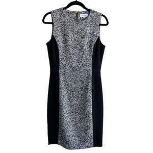 Calvin Klein Sleeveless Midi Dress - Black & White, Size 6